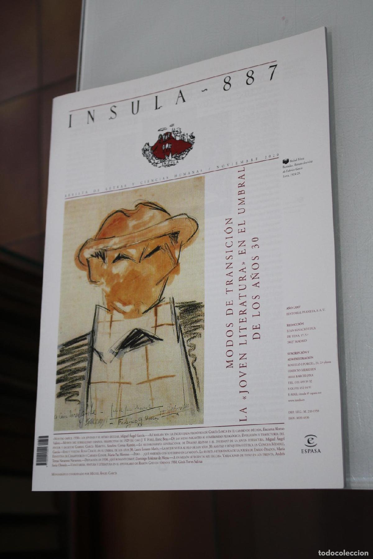 Coleccionismo de Revista Blanco y Negro: &Iacute;nsula, 887. Modos de transici&oacute;n. La &rdquo;Joven Literatura&rdquo; en el umbral de los a&ntilde;os 30. Noviembre 2020.