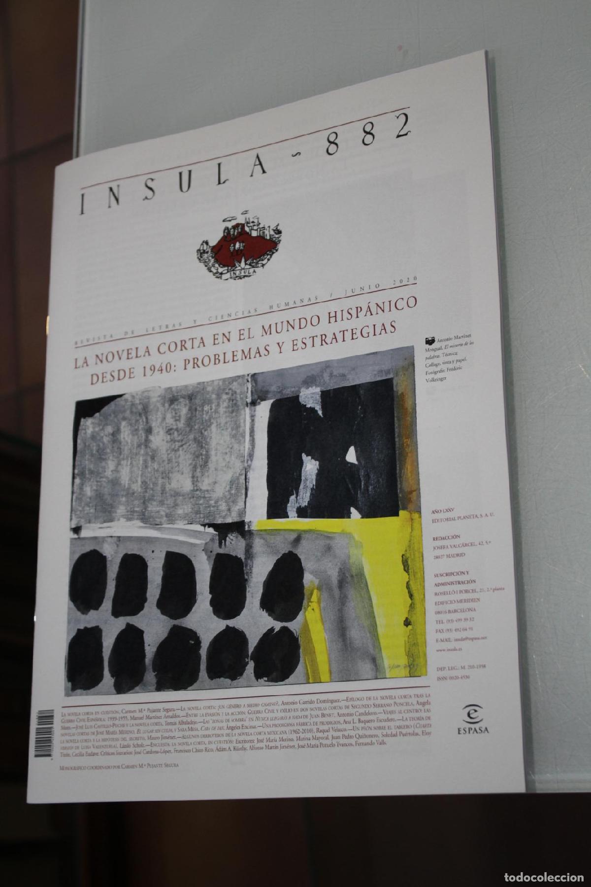 Coleccionismo de Revista Blanco y Negro: &Iacute;nsula, 882. La novela corta en el mundo hisp&aacute;nico desde 1940: Problemas y estrategias. Junio 2020.