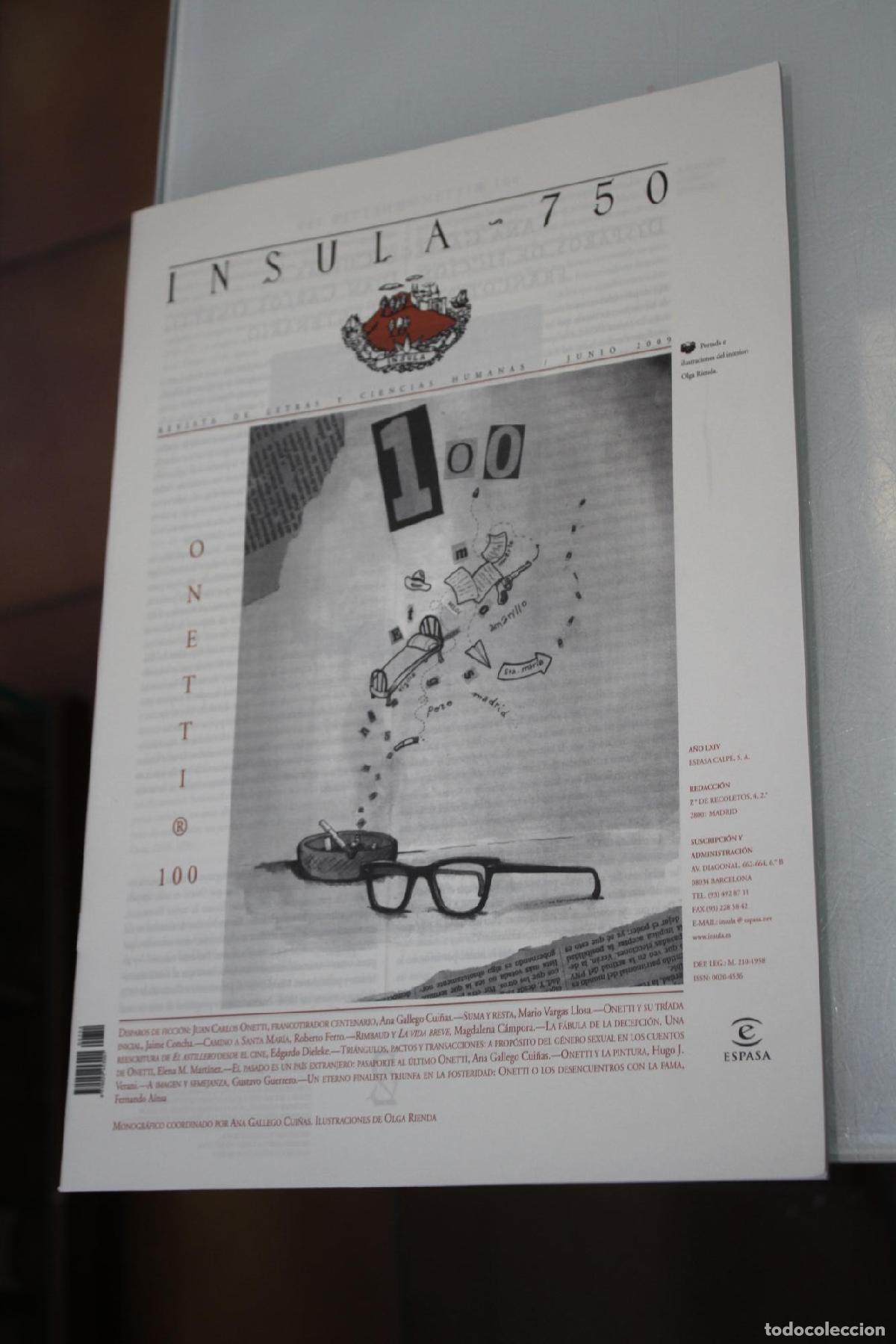 Coleccionismo de Revista Blanco y Negro: &Iacute;nsula, 750. Onetti. R 100. Junio 2009. - Vv.aa.