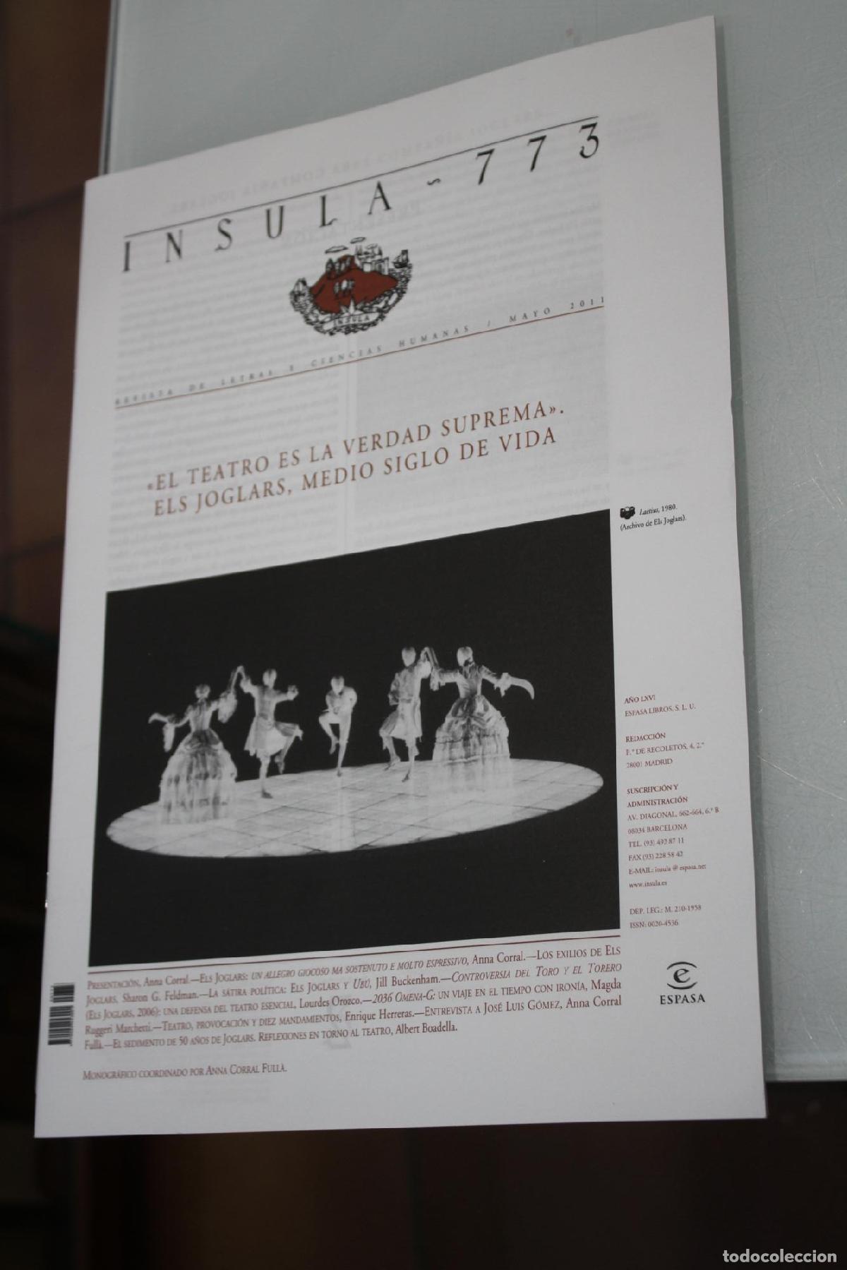 Coleccionismo de Revista Blanco y Negro: &Iacute;nsula, 773. &rdquo;El teatro es la verdad suprema&rdquo;. Els joglars, medio siglo de vida. Mayo 2011. - Vv.aa.