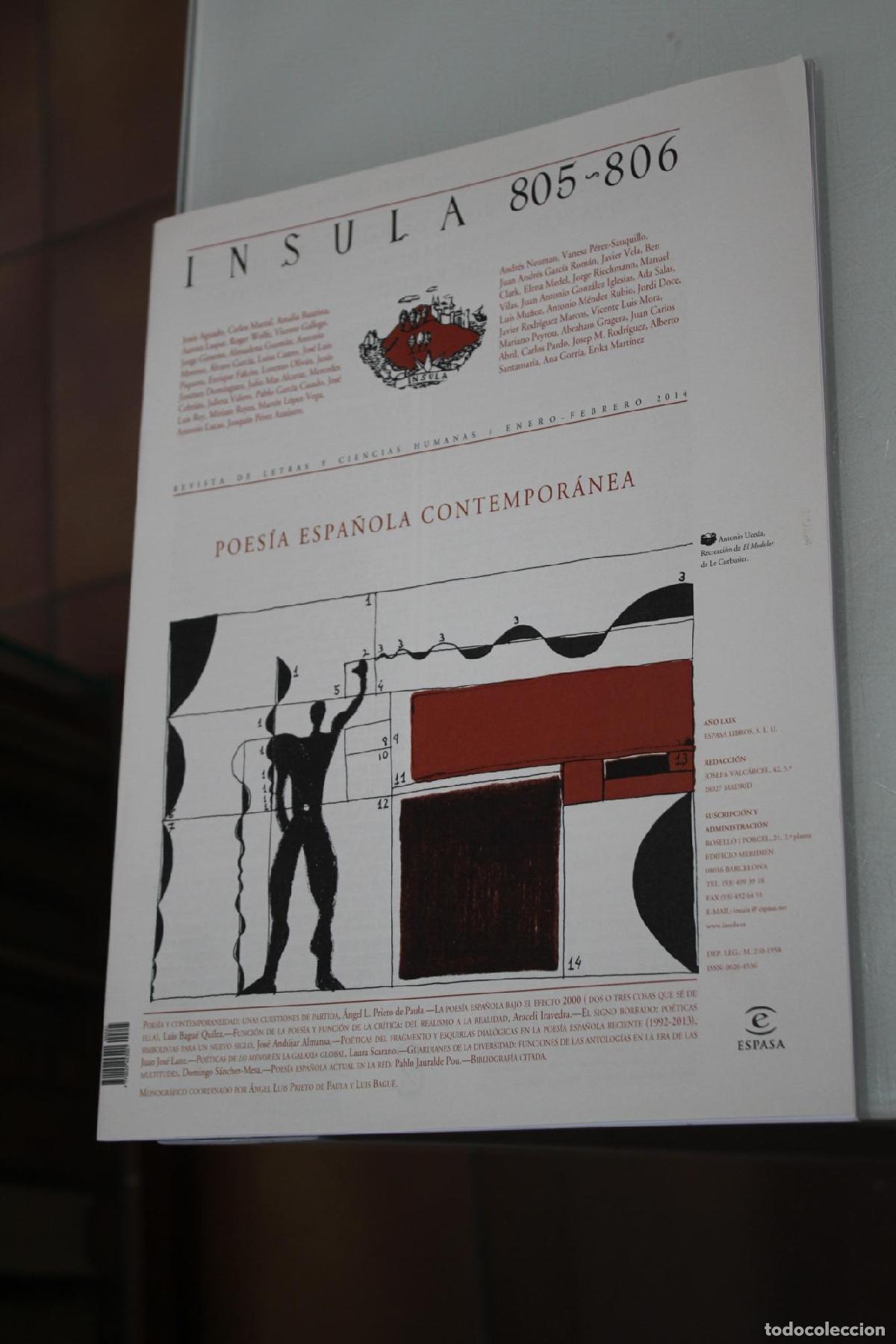 Coleccionismo de Revista Blanco y Negro: &Iacute;nsula, 805-806. Poes&iacute;a espa&ntilde;ola contempor&aacute;nea. Enero-Febrero 2014. - Vv.aa.