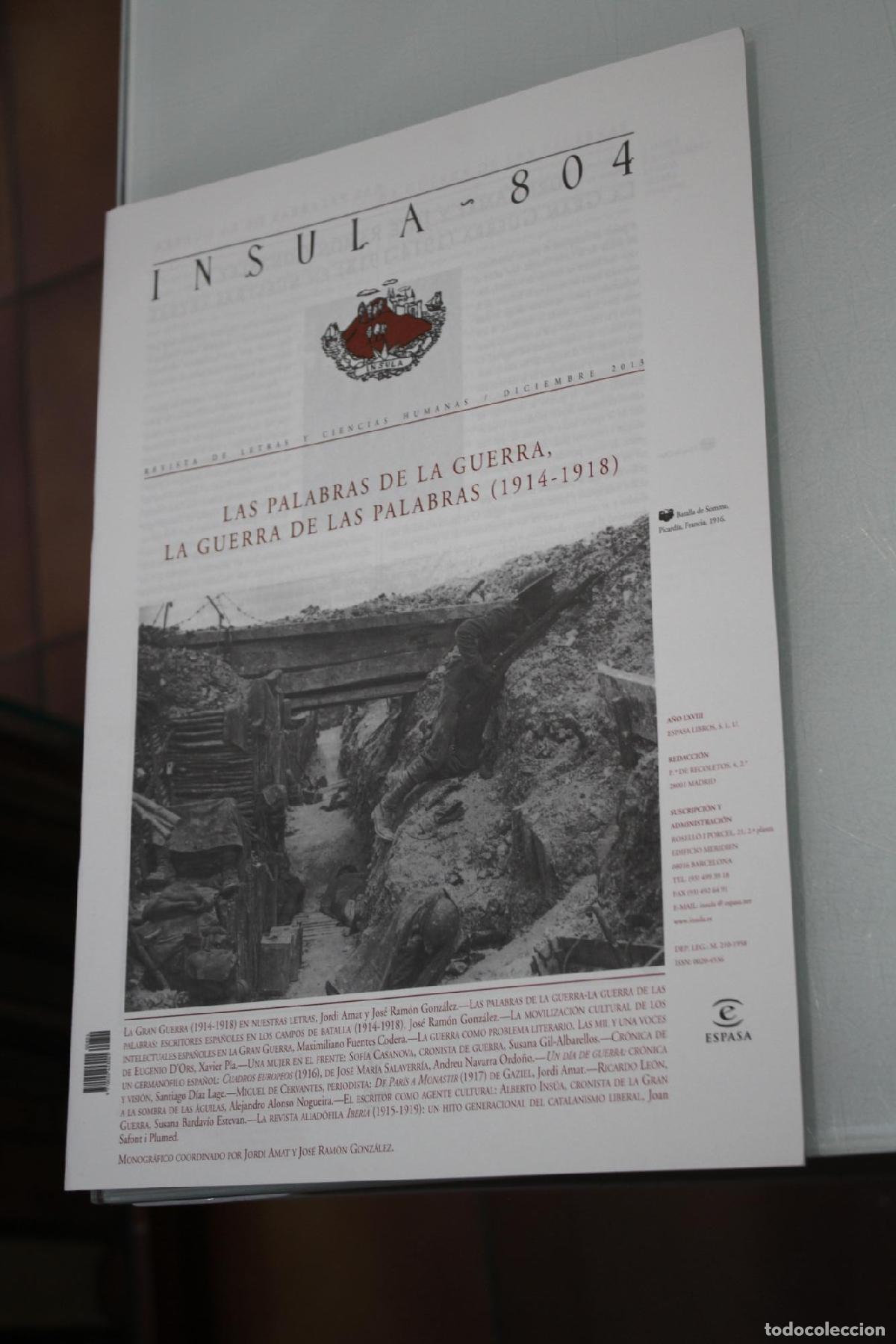 Coleccionismo de Revista Blanco y Negro: &Iacute;nsula, 804. Las palabras de la guerra, la guerra de las palabras (1914-1918). Diciembre 2013. - Vv.
