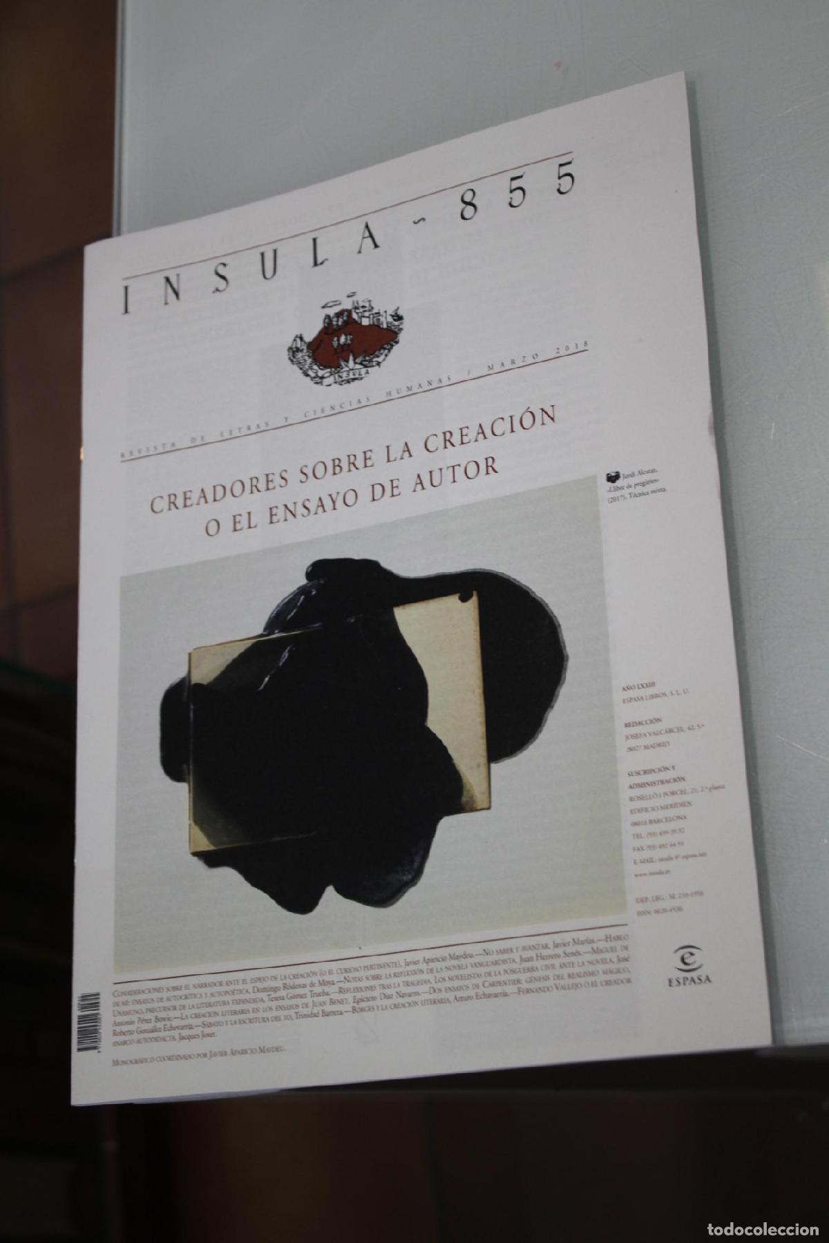 Coleccionismo de Revista Blanco y Negro: &Iacute;nsula, 855. Creadores sobre la creaci&oacute;n o el ensayo de autor. Marzo 2018. - Vv.aa.