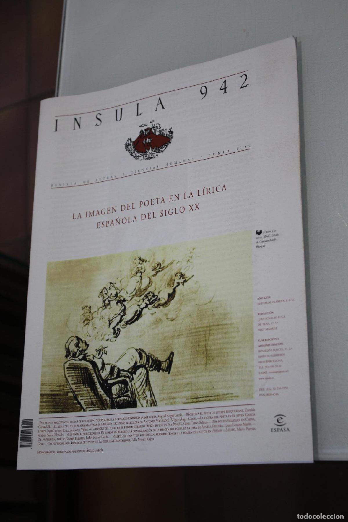 Coleccionismo de Revista Blanco y Negro: &Iacute;nsula, 942. La imagen del poeta en la l&iacute;rica espa&ntilde;ola del Siglo XX. Junio 2025. - Vv.aa.