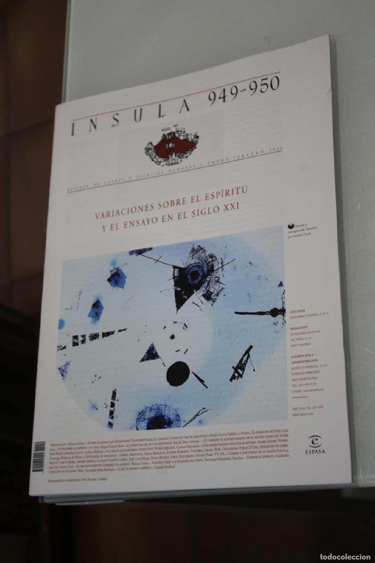 Coleccionismo de Revista Blanco y Negro: &Iacute;nsula, 949-950. Variaciones sobre el esp&iacute;ritu y el ensayo en el Siglo XXI. Enero-Febrero 2026. - Vv