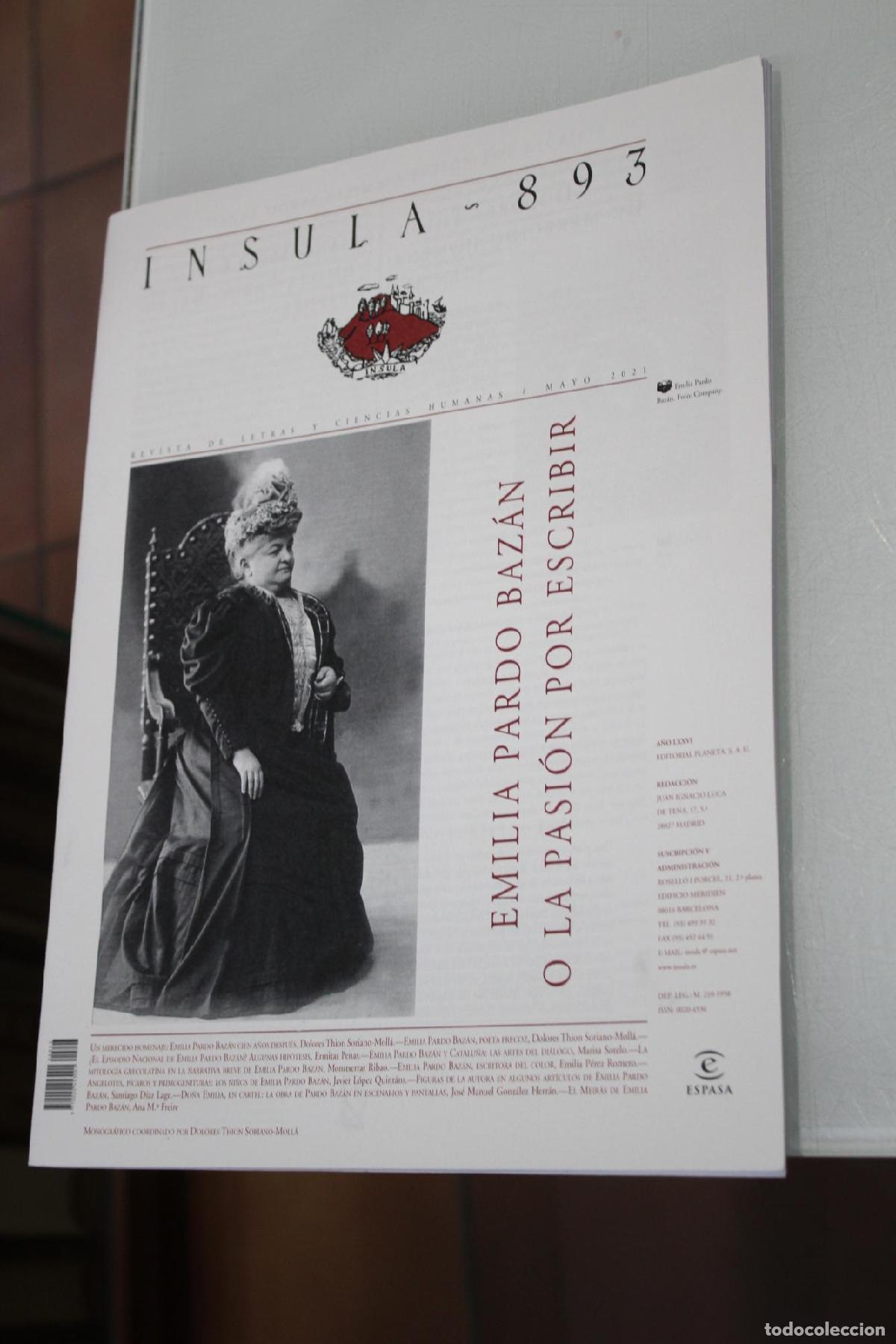 Coleccionismo de Revista Blanco y Negro: &Iacute;nsula, 893. Emilia Pardo Baz&aacute;n o la pasi&oacute;n por escribir. Mayo 2021. - Vv.aa.