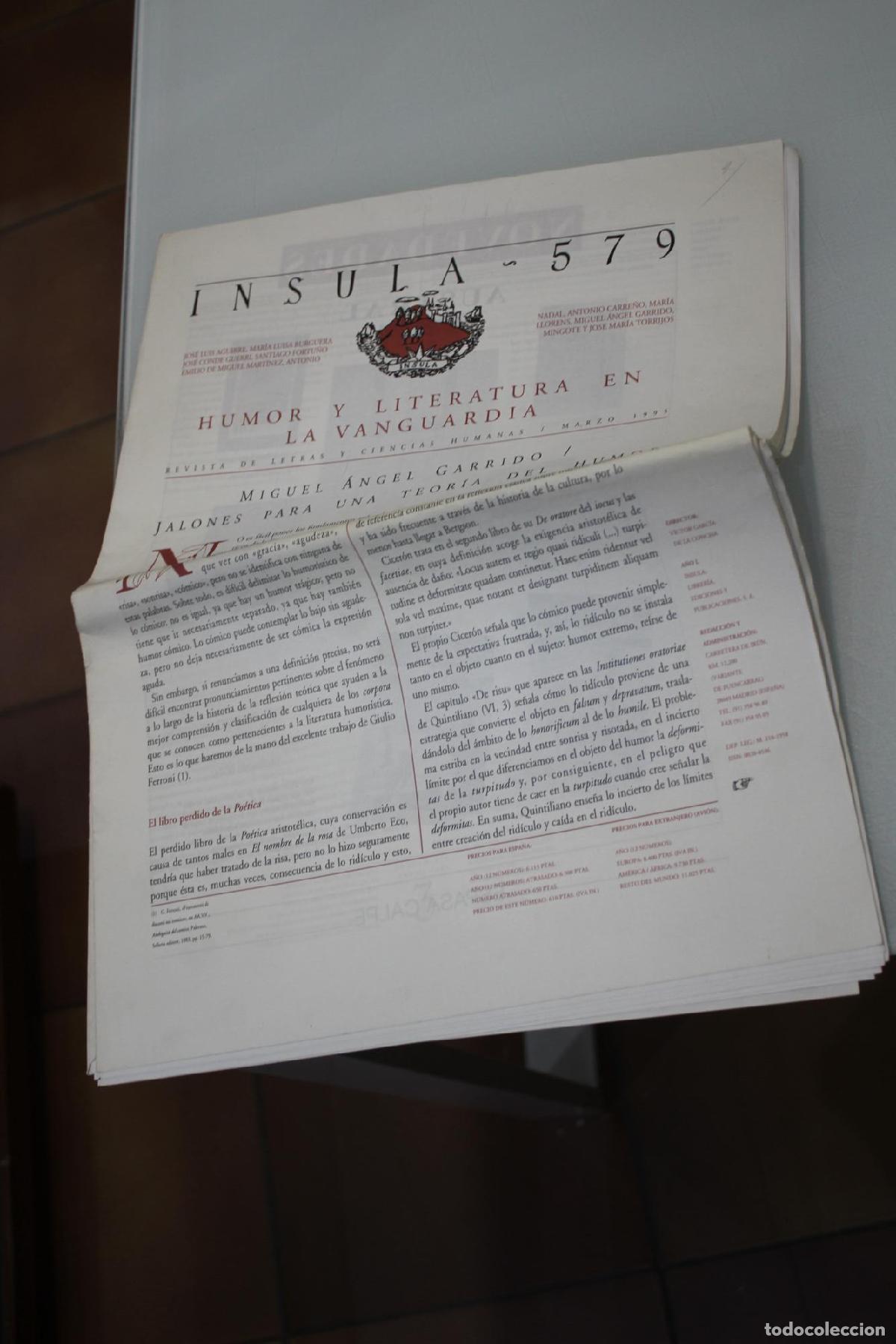 Coleccionismo de Revista Blanco y Negro: &Iacute;nsula, 579. Humor y literatura en la vanguardia. Marzo 1995. - Vv.aa.