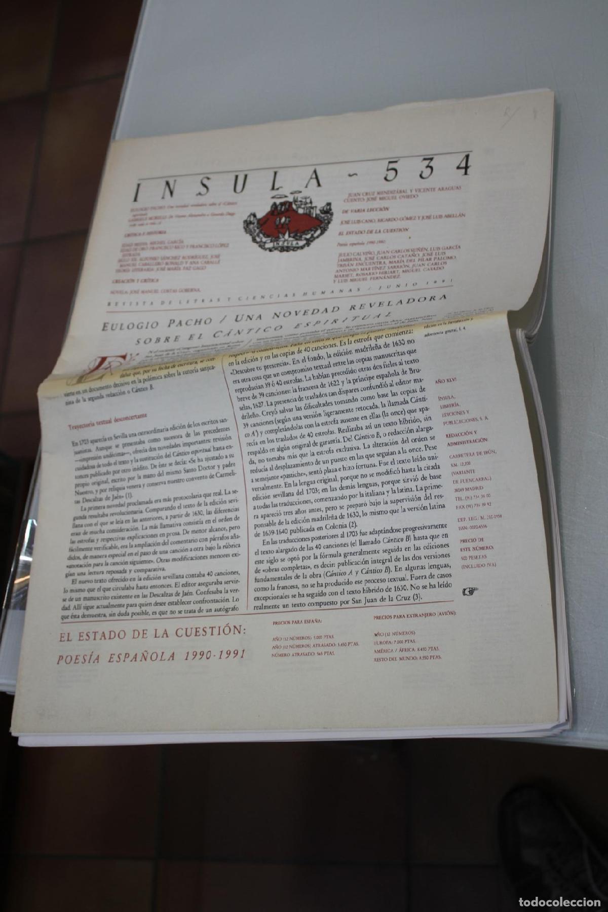 Coleccionismo de Revista Blanco y Negro: &Iacute;nsula, 534. El estado de la cuesti&oacute;n: poes&iacute;a espa&ntilde;ola 1990-1991. Junio 1991. - Vv.aa.