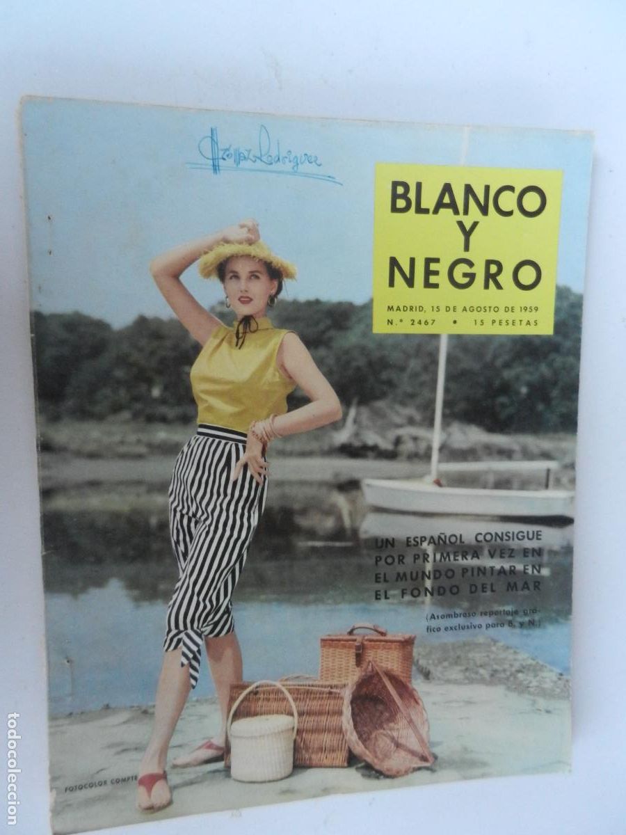 Coleccionismo de Revista Blanco y Negro: BLANCO Y NEGRO N&ordm; 2467- 08-1959- primer pintor espa&ntilde;ol que consigui&oacute; pintar sumergido l fondo MAR
