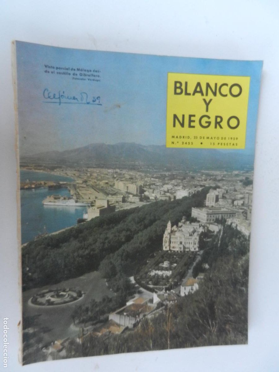 Coleccionismo de Revista Blanco y Negro: BLANCO Y NEGRO N&ordm; 2455- 05-1959-VISTA PARCIAL DE MALAGA DESDE EL CASTILLO GIBRALFARO