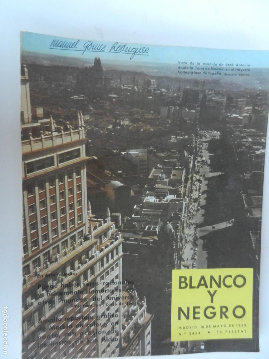 Coleccionismo de Revista Blanco y Negro: BLANCO Y NEGRO N&ordm; 2454- 05-1959-VISTA DE LA AVDA DE JOSE ANTONIO DES TORRE MADRID