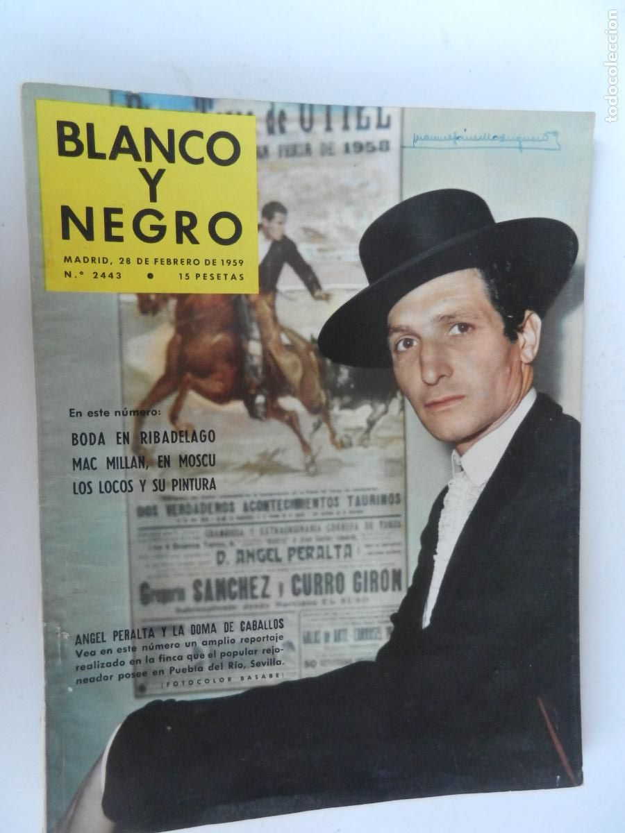 Coleccionismo de Revista Blanco y Negro: BLANCO Y NEGRO N&ordm; 2443- 02-1959 - ANGEL PERALTA Y LA DOMA DE CABALLOS