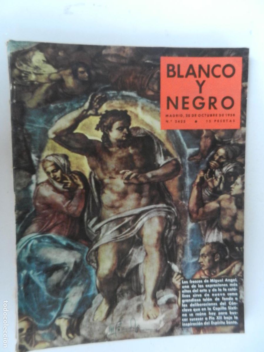 Coleccionismo de Revista Blanco y Negro: BLANCO Y NEGRO N&ordm; 2425 - 10-1958- FRESCOS MIGUEL ANGEL-CR&Iacute;A DEL VISON EN ESPA&Ntilde;A, BERMUDEZ DE CASTRO
