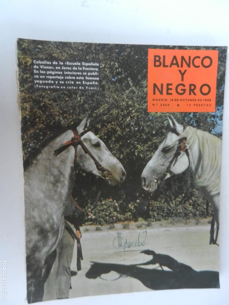 Coleccionismo de Revista Blanco y Negro: BLANCO Y NEGRO N&ordm; 2424 - 10-1958- CABALLOS DE LA ESCUELA DE VIENA EN JEREZ DE LA FRONTERA