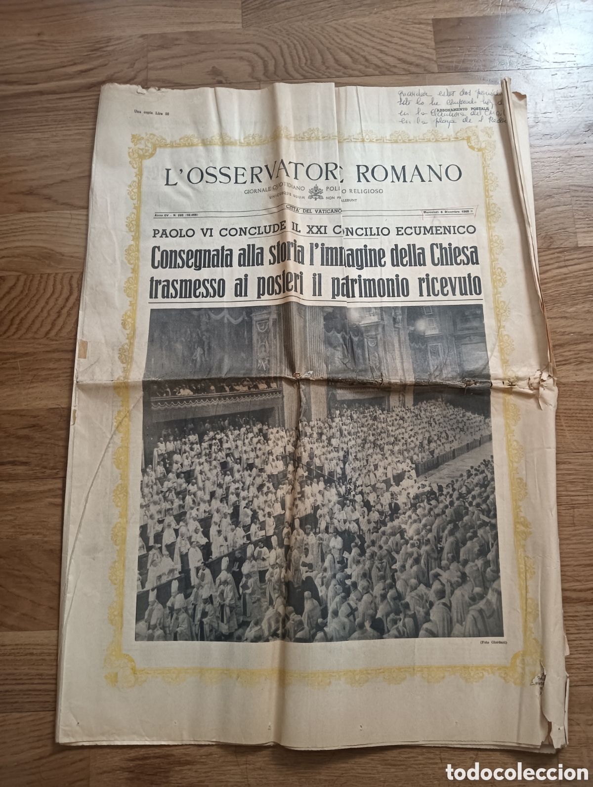 Coleccionismo de revista Blanco y Negro: Antiguo peri&oacute;dico de Vaticano