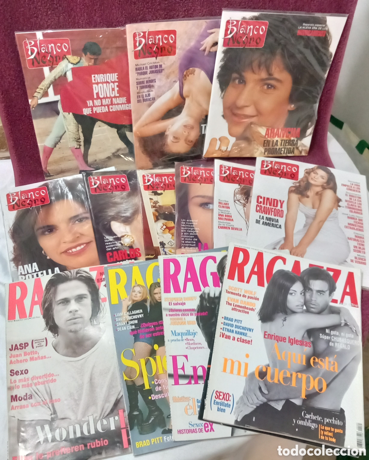 Sammeln von Zeitschriften Blanco y Negro: LOTE 14 REVISTAS:9&times;BLANCO Y NEGRO NUEVOS PRECINTADOS+4 RAGAZZA +SUPLEMENTO(a&ntilde;os 80-90s)
