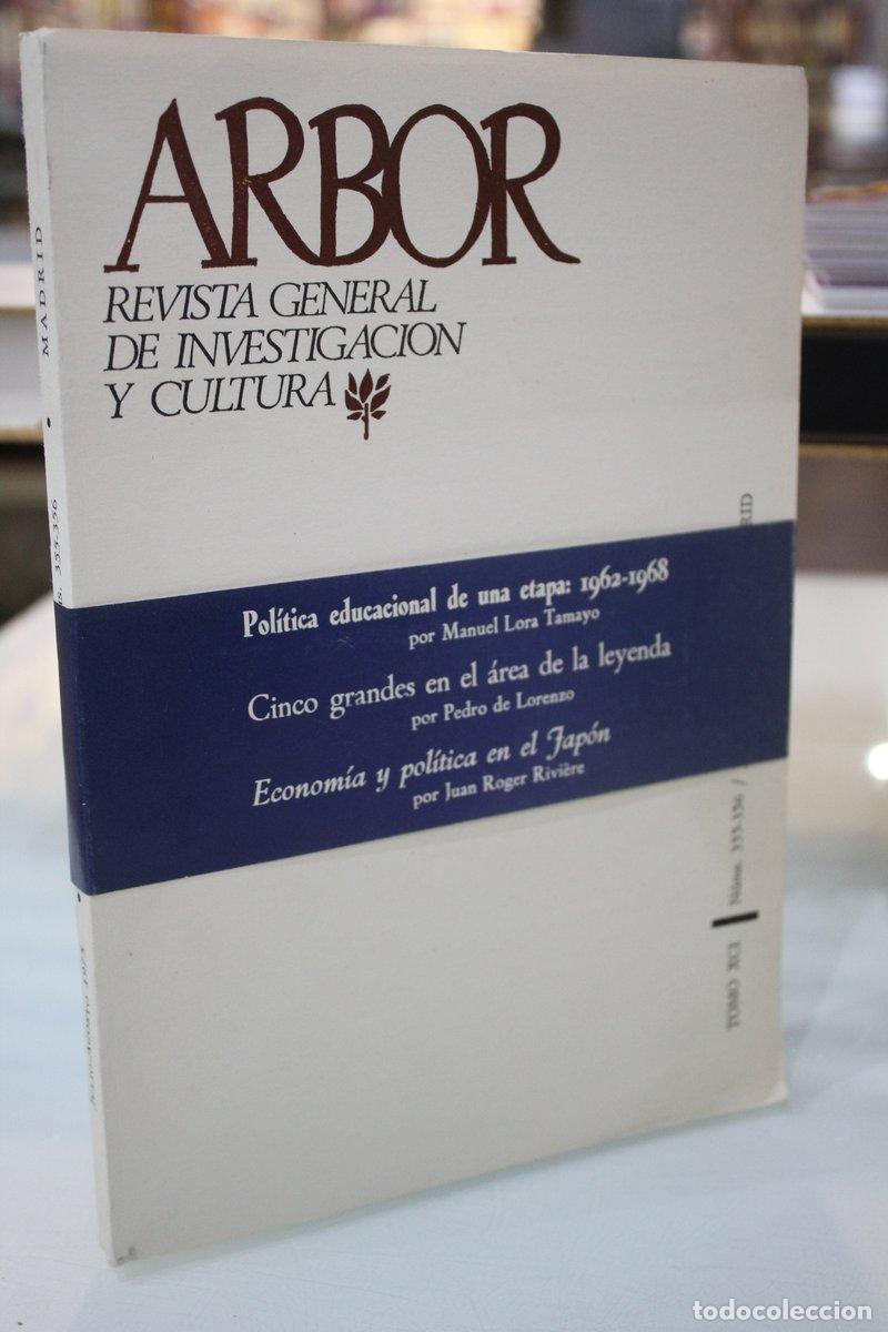 Collectionnisme de Magazine Blanco y Negro: Arbor. Revista General de Investigaci&oacute;n y Cultura. Tomo XCI. N&uacute;ms. 355-356, Julio-Agosto 1975 Madrid