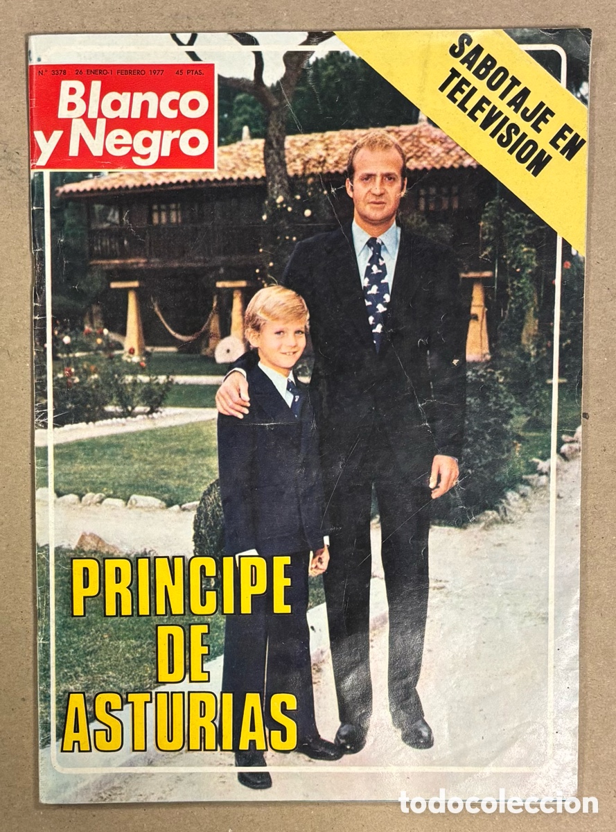 Coleccionismo de revista Blanco y Negro: BLANCO Y NEGRO N&deg; 3378 (1977). PR&Iacute;NCIPE DE ASTURIAS, SABOTAJE EN TELEVISI&Oacute;N, ALBERTI, HOMOSEXUALES