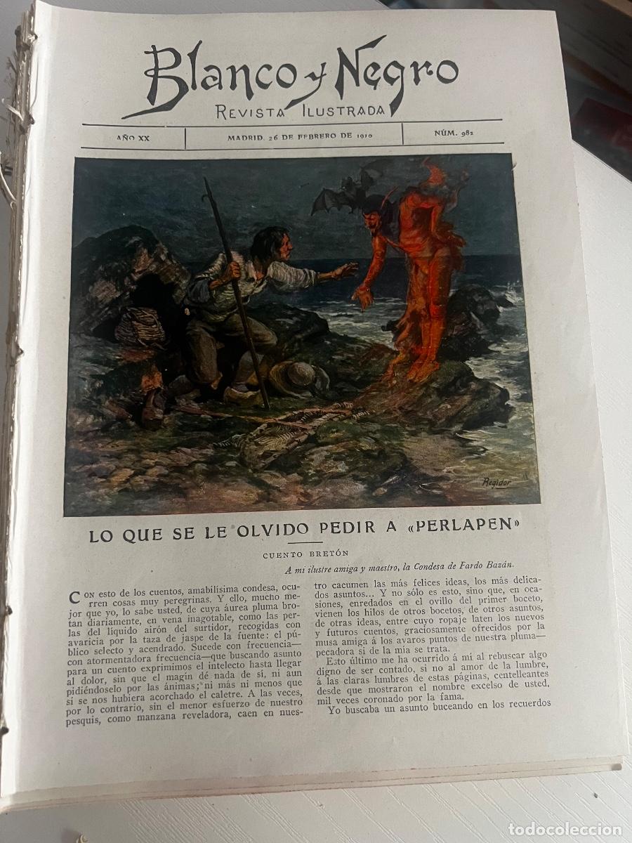 Coleccionismo de revista Blanco y Negro: REVISTA ILUSTRADA BLANCO Y NEGRO. A&Ntilde;O XX. N&ordm; 982. LO QUE SE LE OLVIDO PEDIR A PERLAPEN.