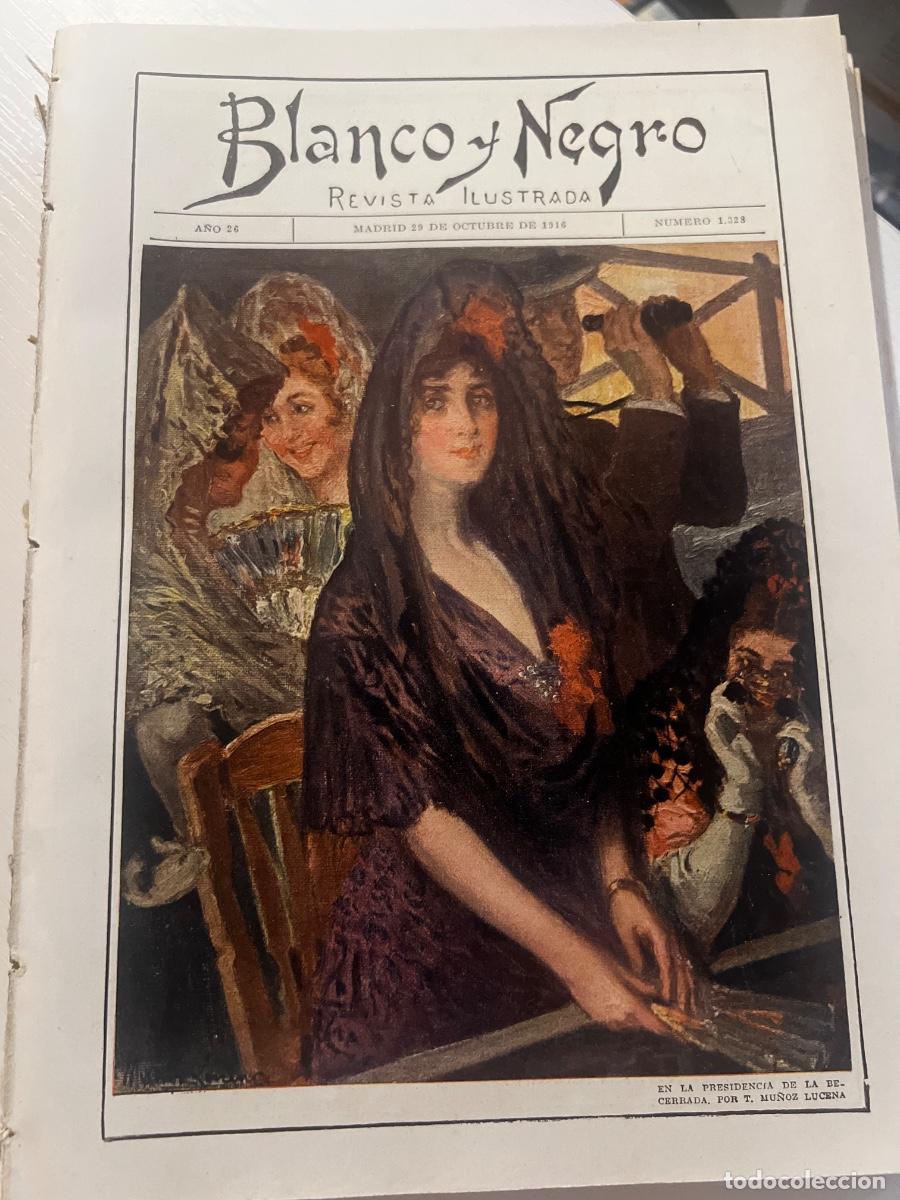 Coleccionismo de revista Blanco y Negro: BLANCO Y NEGRO. N&ordm; 1328. A&Ntilde;O 1916. BARCO MILITAR PARA CEUTA. SEVILLANOS ILUSTRES. BODA ARISTOCR&Aacute;TICA