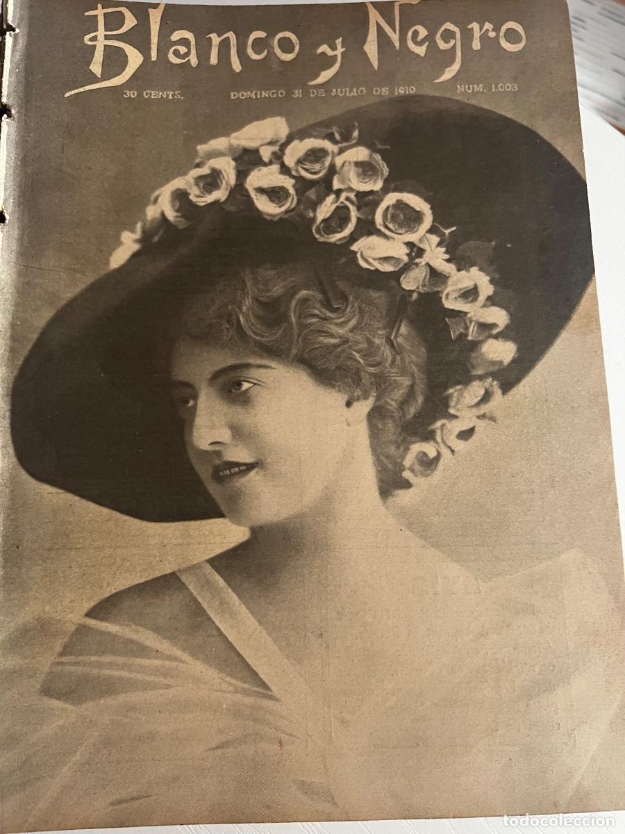 Coleccionismo de revista Blanco y Negro: BLANCO Y NEGRO. N&ordm; 1003. A&Ntilde;O 1910. UNA OBRA NOTABLE. TOROS EN SANTANDER. LAS REINAS DE VALEN.. LEER