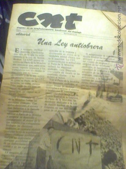 Coleccionismo de Revista Cambio 16: PERIODICO ANTIGUO CNT BARCELONA 1978 Nº 1 ORGANO DE LA CONFEDERACION NACIONAL DE TRABAJO - Foto 1 - 16855112