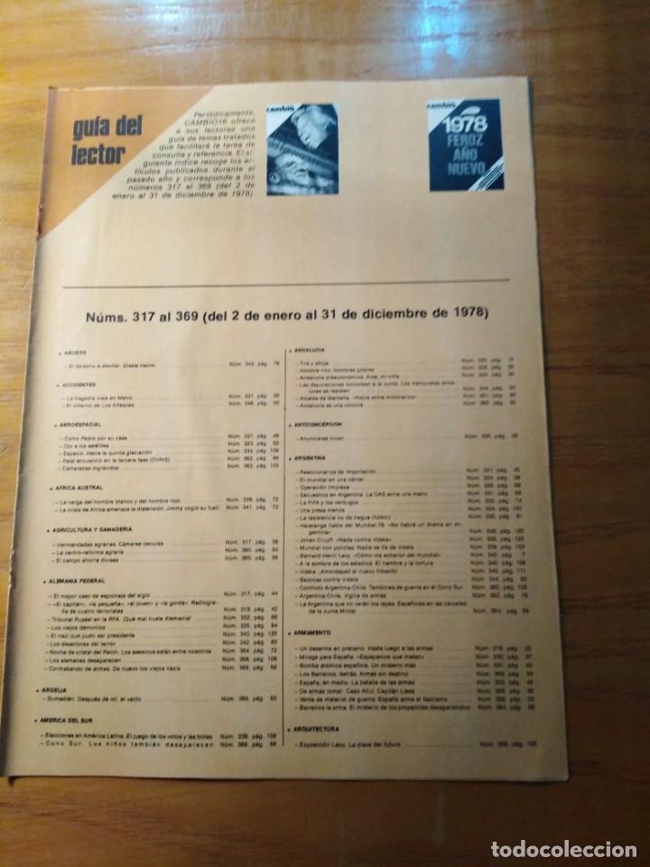 REVISTA CAMBIO 16 - GUÍA DEL LECTOR Nº 317 AL 369 - DEL 2 DE ENERO AL 31 DE DICIEMBRE DE 1978 (Coleccionismo - Revistas y Periódicos Modernos (a partir de 1.940) - Revista Cambio 16)