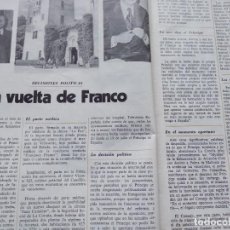 Coleccionismo de Revista Cambio 16: FRANCO RETOMA LA JEFATURA DEL ESTADO. RECORTE CAMBIO 16 SEPTIEMBRE. 1974. Lote 313868993