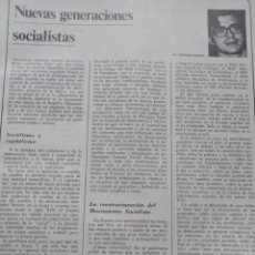 Coleccionismo de Revista Cambio 16: ENRIQUE BARON: NUEVAS GENERACIONES SOCIALISTAS. RECORTE CAMBIO 16 AGOSTO 1974. Lote 313899293