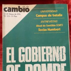 Coleccionismo de Revista Cambio 16: REVISTA CAMBIO 16 Nº 224. MARZO DE 1.976. EL GOBIERNO SE ROMPE. Lote 325839448