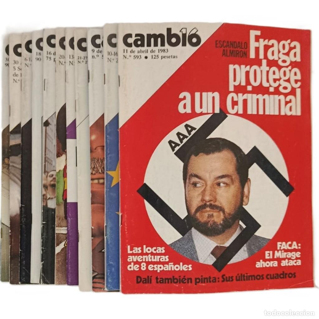 Collectionnisme de Magazine Cambio 16: LOTE 11 REVISTAS CAMBIO 16 (A&Ntilde;OS 1976 - 1983)