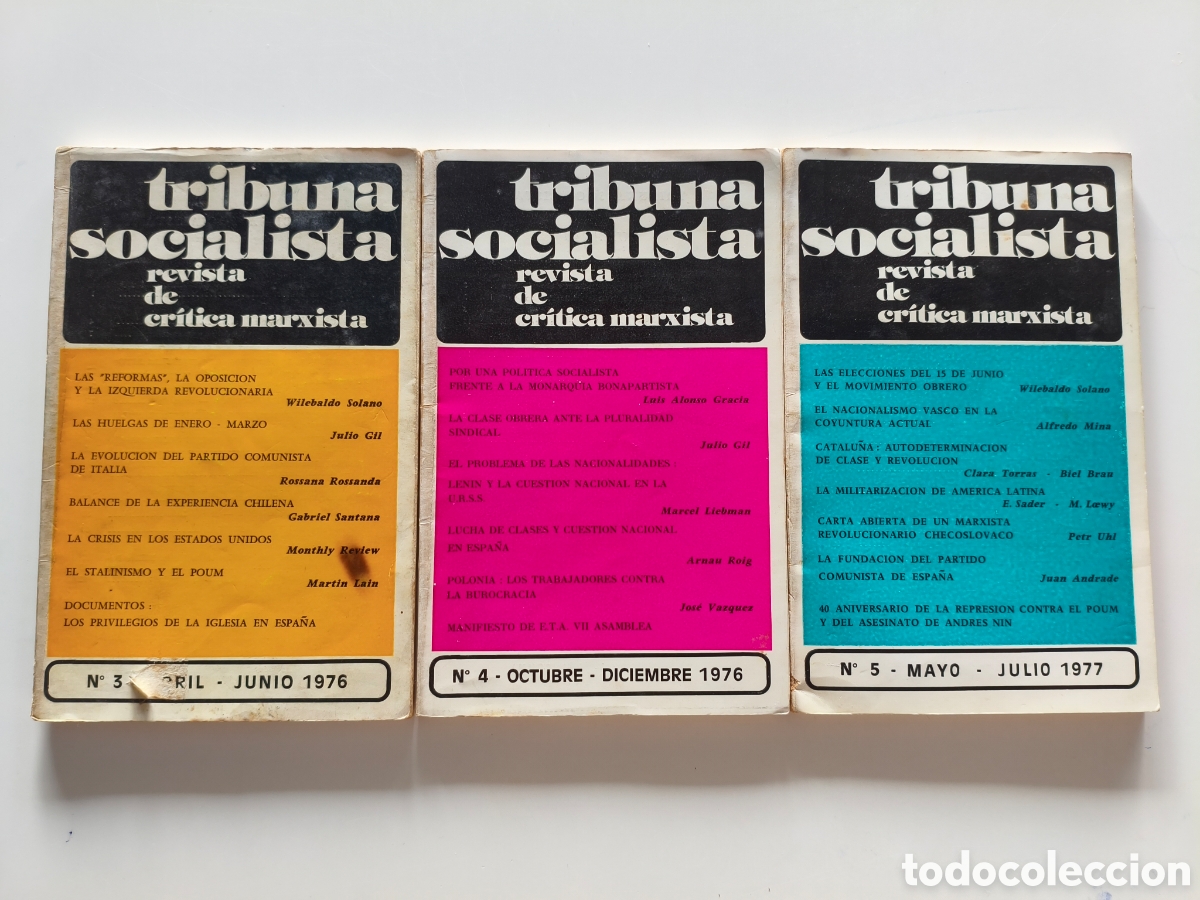 Coleccionismo de Revista Cambio 16: 903 - Tribuna socialista revista de cr&iacute;tica marxista n&uacute;meros 3-4-5