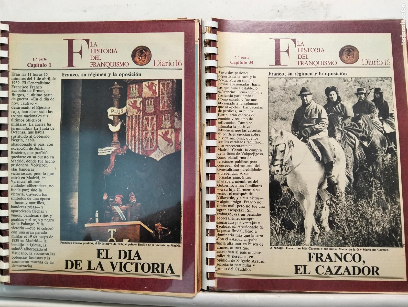 Coleccionismo de Revista Cambio 16: LA HISTORIA DEL FRANQUISMO, COLECCIONABLE DIARIO 16, ENCUADERNADO 2 TOMOS