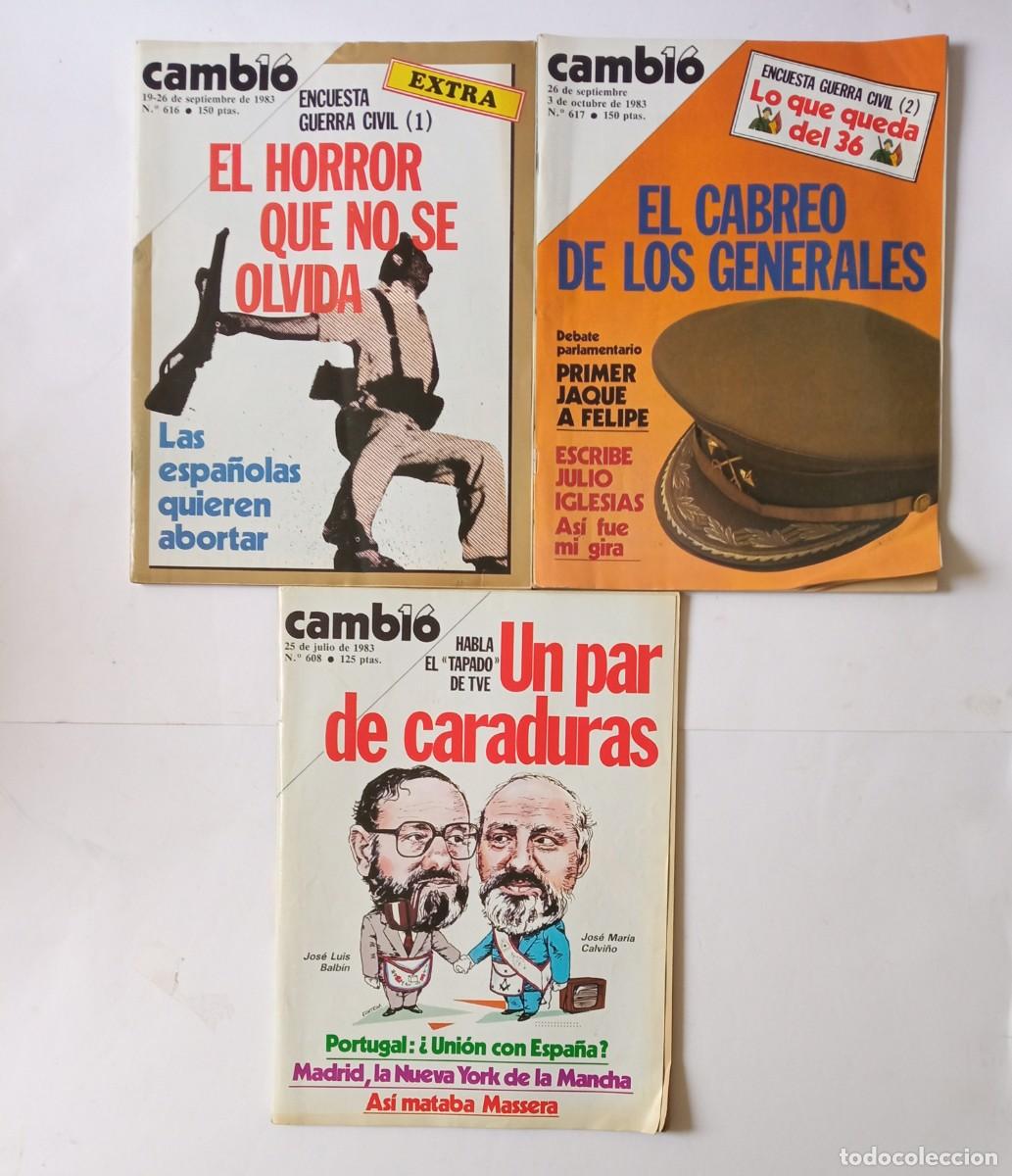 Coleccionismo de Revista Cambio 16: Tres revistas de CAMBIO16 a&ntilde;os 1983.