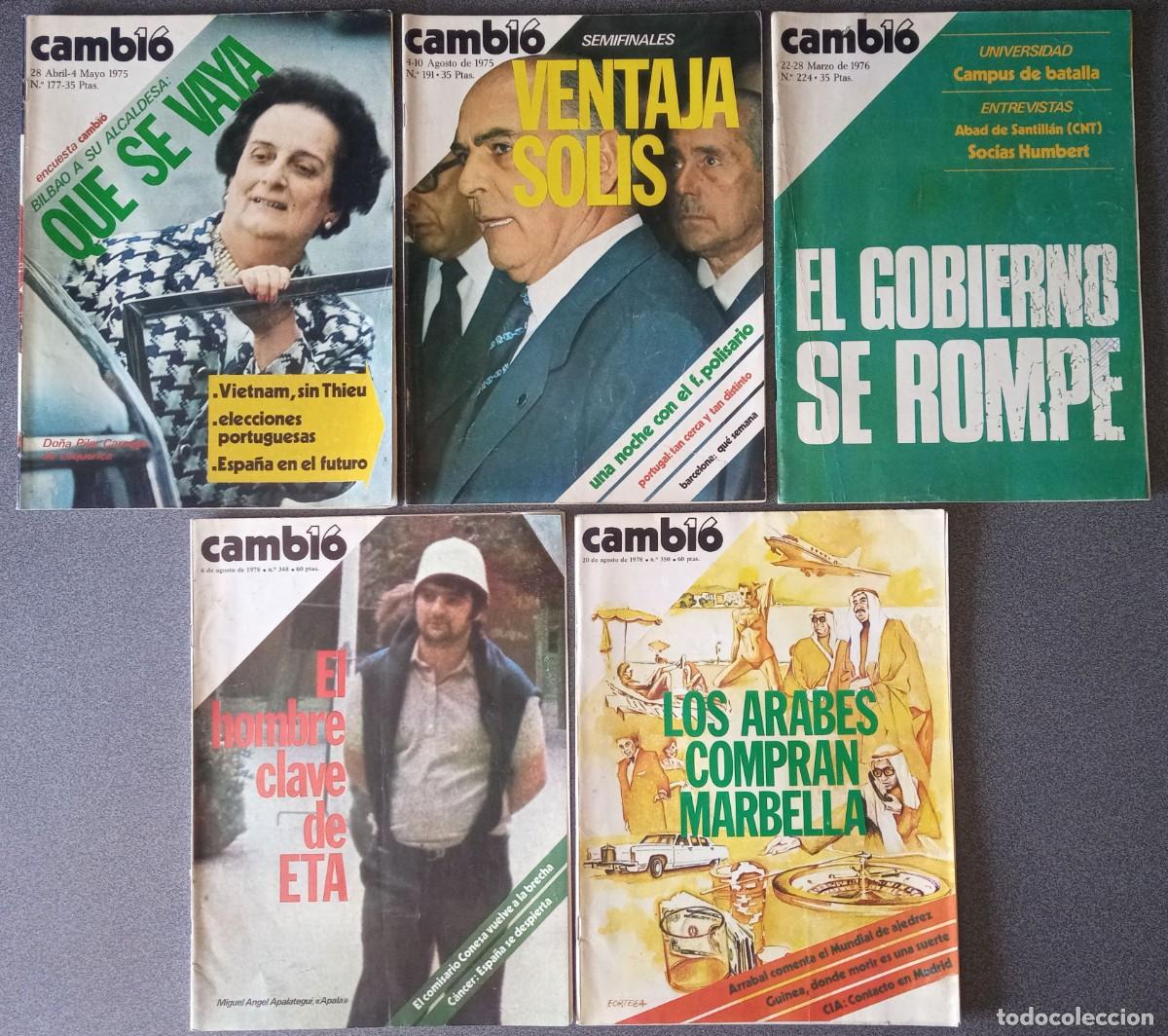 Coleccionismo de Revista Cambio 16: Lote revistas Cambio 16 a&ntilde;os 70