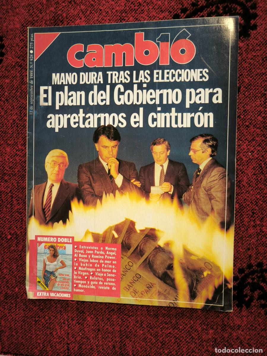 Collectionnisme de Magazine Cambio 16: Revista Cambio 16 N&ordm; 928 Septiembre 1989 | Especial Pol&iacute;tica, Econom&iacute;a Y Actualidad De Espa&ntilde;a