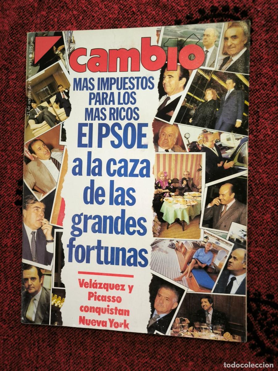 Collectionnisme de Magazine Cambio 16: Revista Cambio 16 N&ordm; 934 Octubre 1989 | Grandes Fortunas, Impuestos, Noriega Y Vel&aacute;zquez