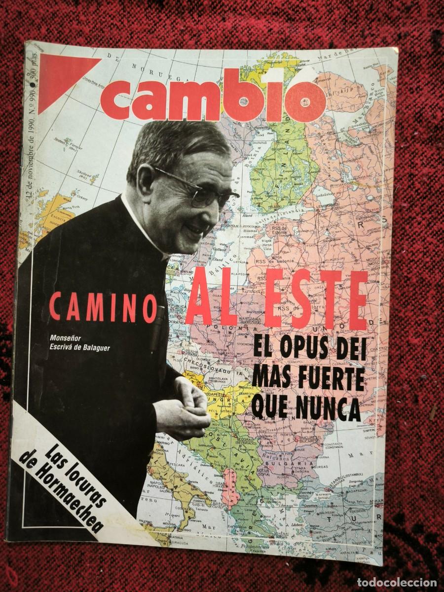 Colecionismo da Revista Cambio 16: Revista Cambio N&ordm; 990 (1990) Opus Dei Camino Al Este Jos&eacute; Mar&iacute;a Escriv&aacute; Portada Hist&oacute;rica