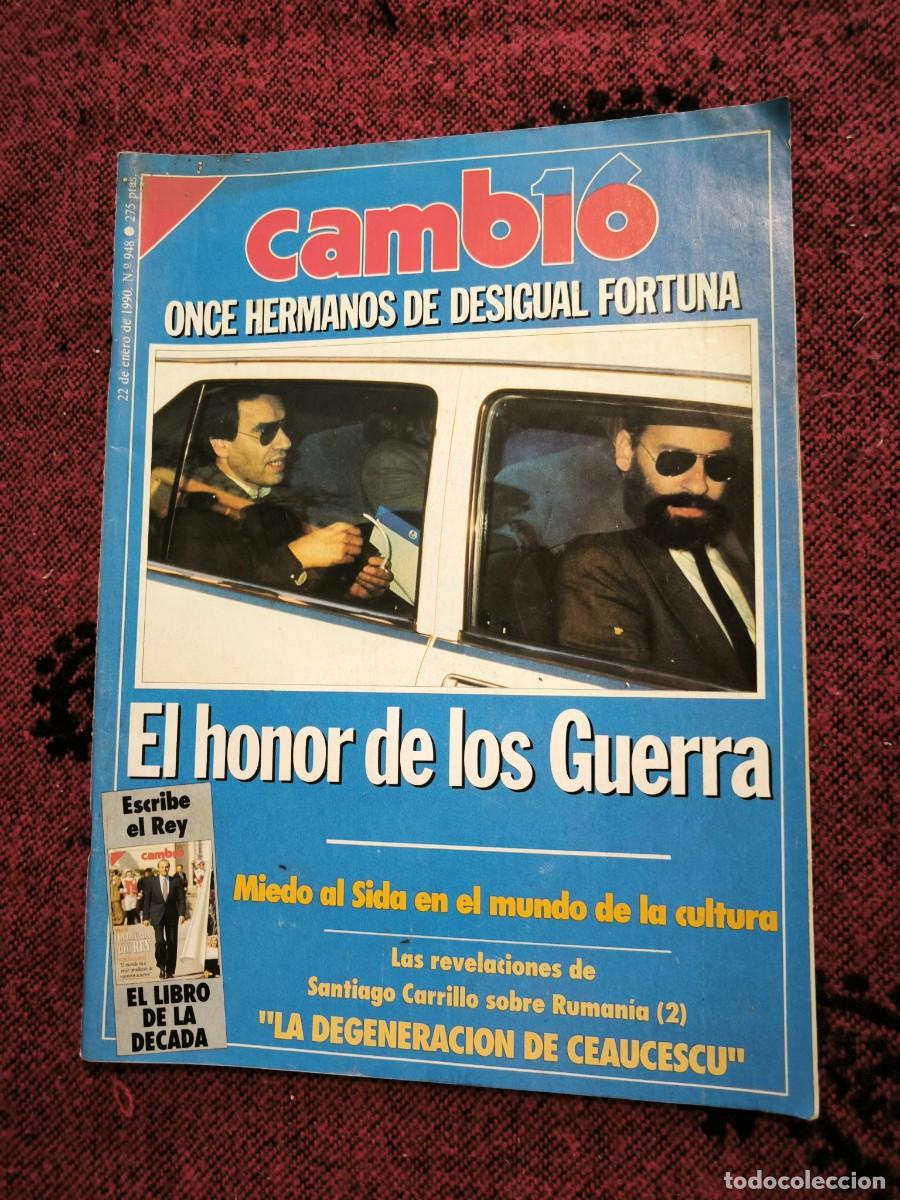 Sammeln von Zeitschriften Cambio 16: Revista Cambio 16 N&ordm; 948 &ndash; Enero 1990 &ndash; El Honor De Los Guerra Y El Rey Escribe