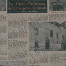 Coleccionismo de Revista Destino: REVISTA 1948 RESTAURACION DE LA TORRE PALLARESA SANTA COLOMA DE GRAMANET BIGOTES DE DALI GIGANTES