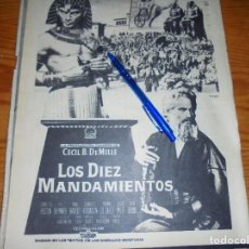 Coleccionismo de Revista Destino: PUBLICIDAD PELICULA : LOS DIEZ MANDAMIENTOS. CHARLTON HESTON, YUL BRYNNER. DESTINO, SPTMBRE 1960