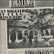 Coleccionismo de Revista Destino: AÑO 1954 ROMANICO EN NUEVA YORK CLAUSTROS MIQUEL CUIXA LA NOVELLA ALTA LERIDA MARINEROS EL CABAÑAL. Lote 297986898