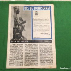 Coleccionismo de Revista Destino: ESPECIAL MONTSERRAT. REVISTA DESTINO. AÑO 1962