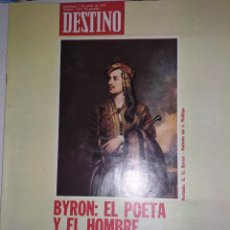 Coleccionismo de Revista Destino: REVISTA DESTINO Nº 1913 DEL 01-06-1974.SUMARIO EN INTERIOR.BYRON EL POETA,MIRO ERA UNA FIESTA.... Lote 339096498