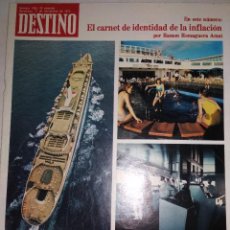 Coleccionismo de Revista Destino: REVISTA DESTINO Nº 1881 DEL 17-11-1973.SUMARIO EN INTERIOR.EL HOTEL FLOTANTE.... Lote 339117478