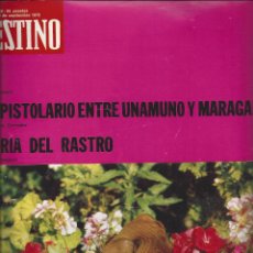 Coleccionismo de Revista Destino: REVISTA DESTINO Nº 1822 DEL 02-09-1972.SUMARIO EN INTERIOR.ENTRE UNAMUNO Y MARAGALL,TEORIA DEL RASTR. Lote 339832508