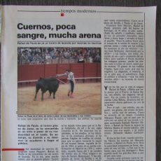 Coleccionismo de Revista Destino: RECORTE REVISTA DESTINO N.º 4 1985 RAFAEL DE PAULA 4 PAGS