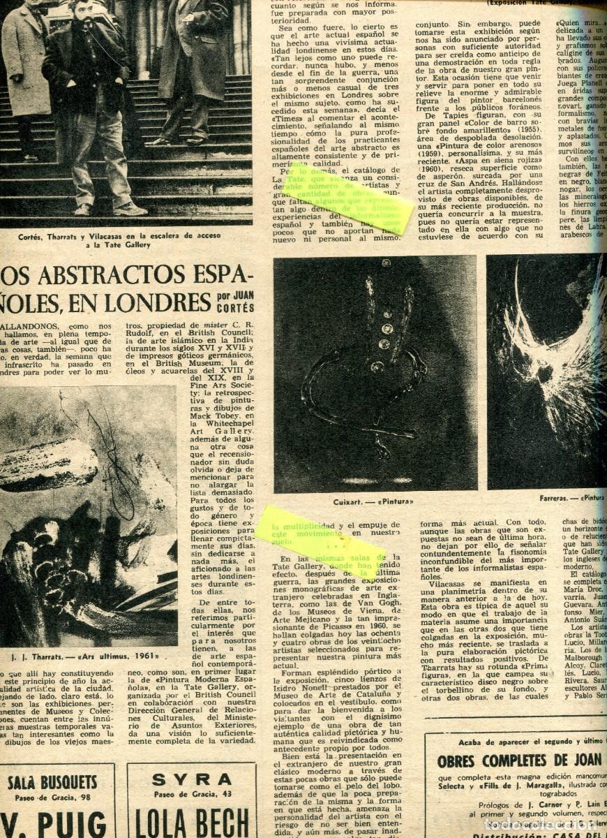 Coleccionismo de Revista Destino: REVISTA 1962 THARRATS VILACASAS CORTES CUIXART FARRERAS ARQUITECTOS ENRIQUE TOUS JOSE MARIA FARGAS