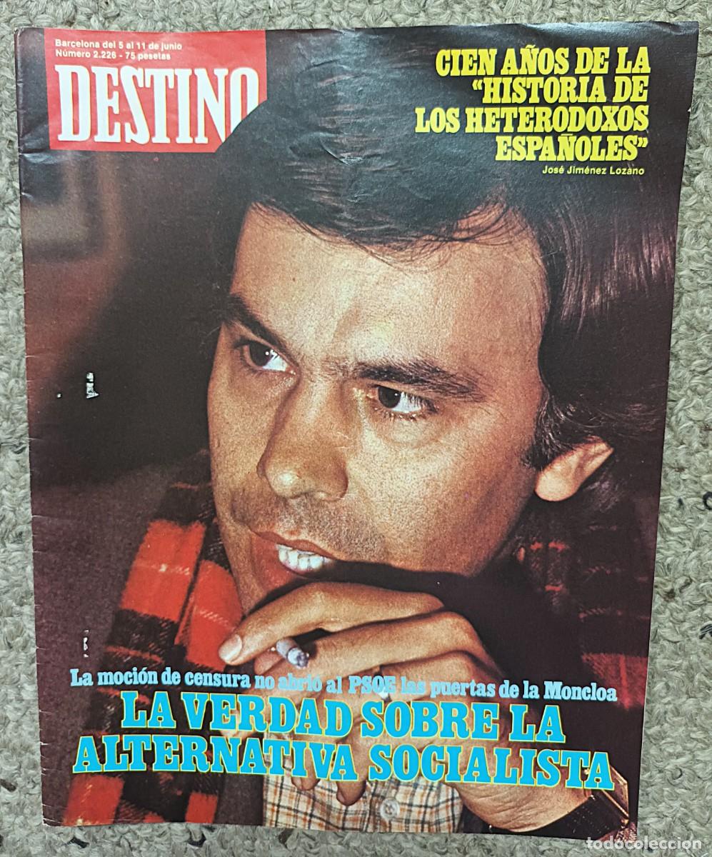 Coleccionismo de revista Destino: REVISTA DESTINO N&ordm; 2.226 DEL 5 AL 11 DE JUNIO DE 1980