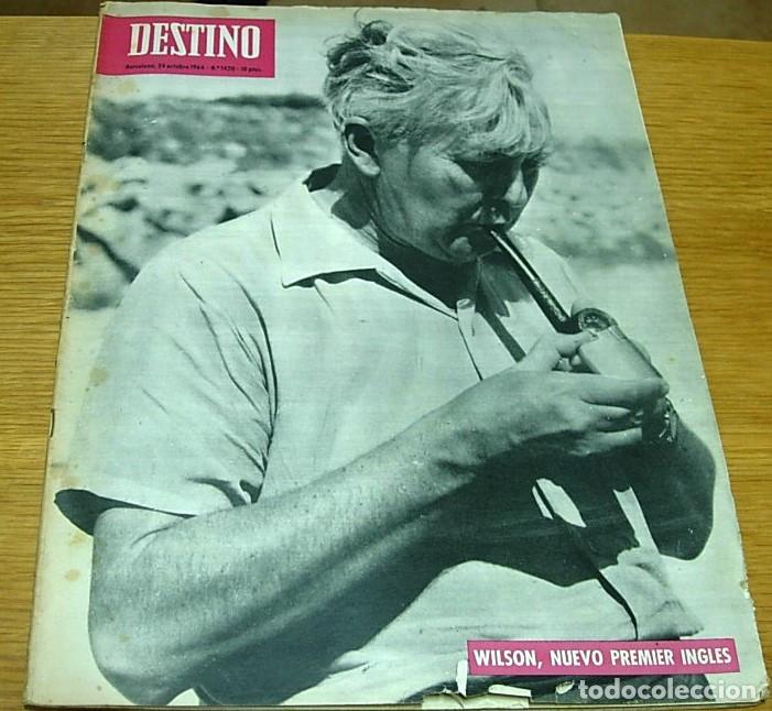 Collezionismo di Rivista Destino: Revista DESTINO n&ordm; 1420 Portada HAROLD WILSON 1964 TREN OLOT GU&Iacute;XOLS EL MOLINO BROSSA CHILE